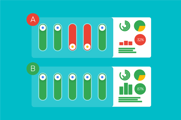 Generic A/B testing graphic