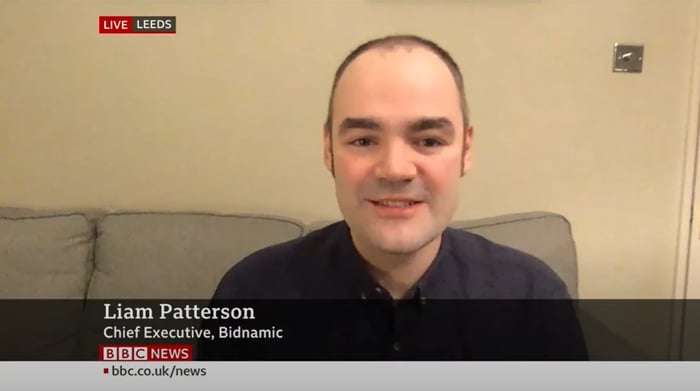 Liam Patterson appearing on BBC News