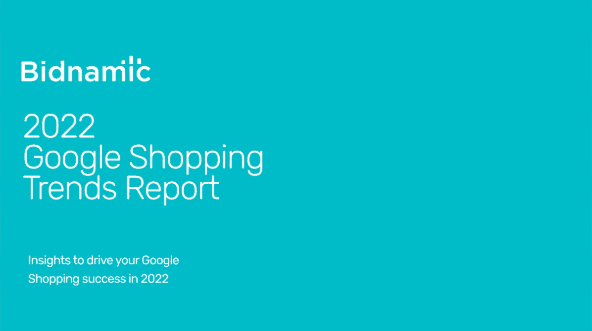 Animated front cover of Bidnamic's 2022 Google Shopping Trends Report