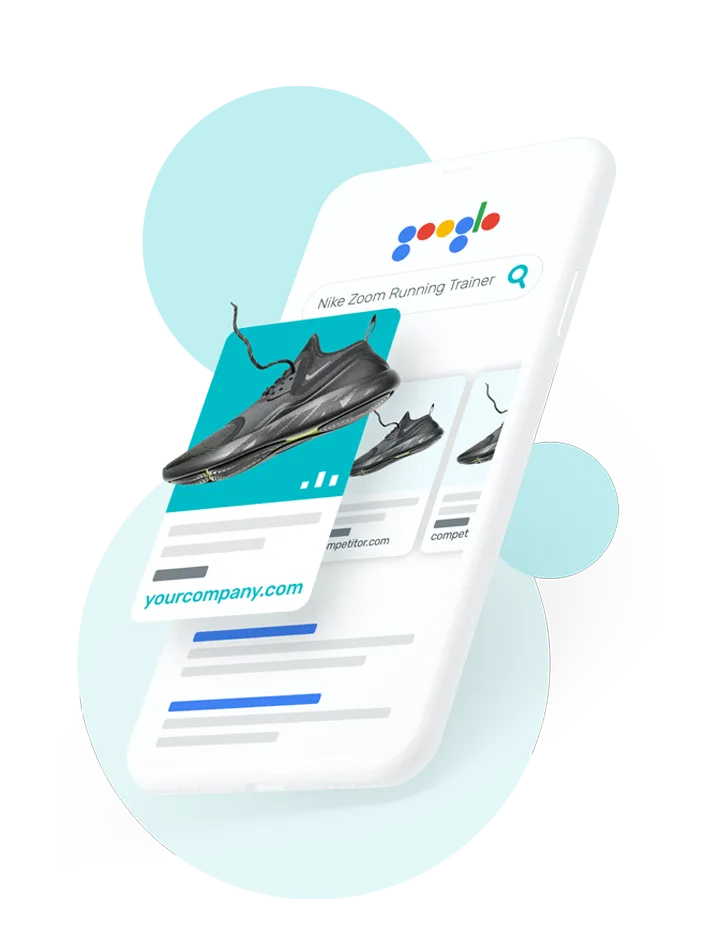 mock-up on smartphone of google shopping